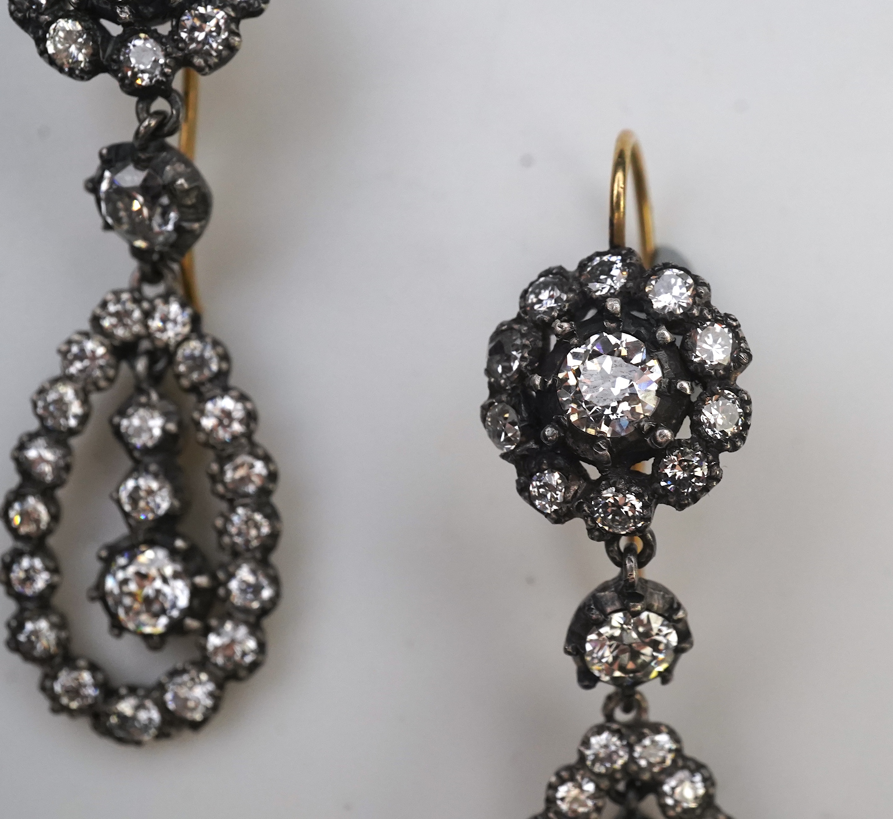 A pair of diamond earrings